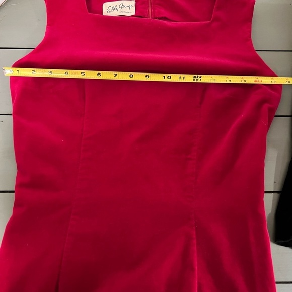 Eddy George Vintage Red Velvet Sheath Dress - Picture 4 of 16